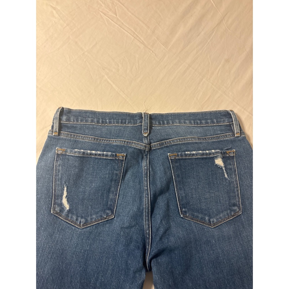 FRAME Straight Leg Jeans Womens 29 Blue Distressed Denim - Picture 13 of 14